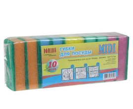 Губка д/посуды Domina  midi 9*6*2,5 (10шт)/ 40шт.