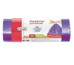 Мешок для мусора  30л ПНД (20 шт.) с завяз. розовые. Комфи